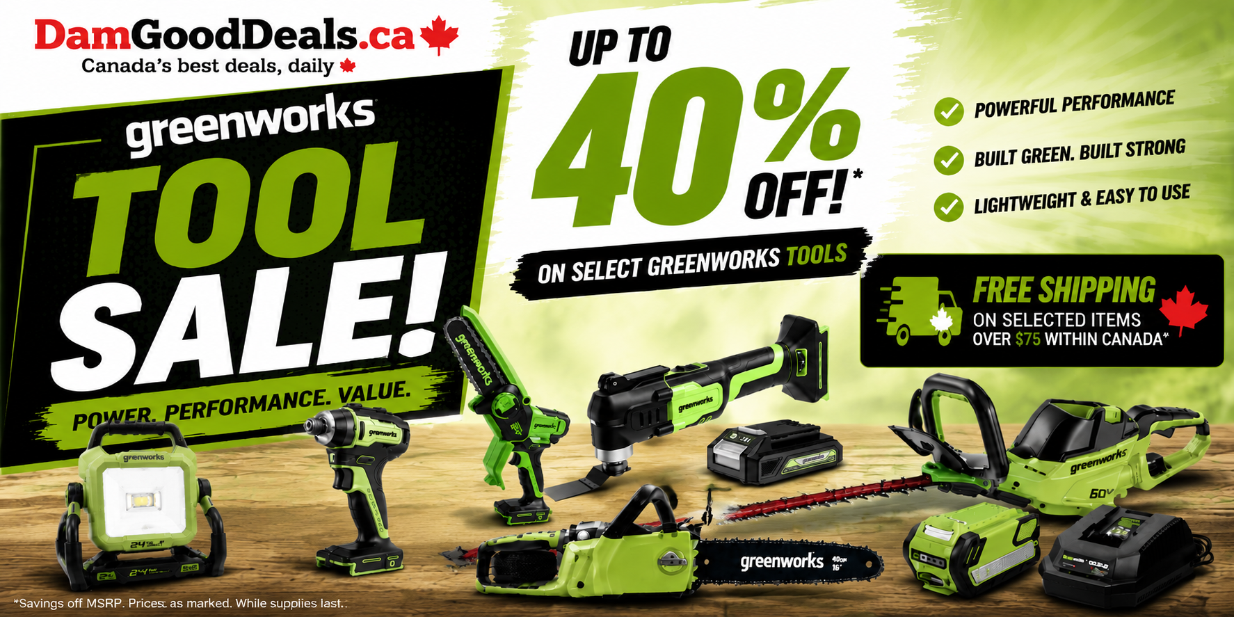 Greenworks Tool Sale — up to 40% off on select Greenworks tools